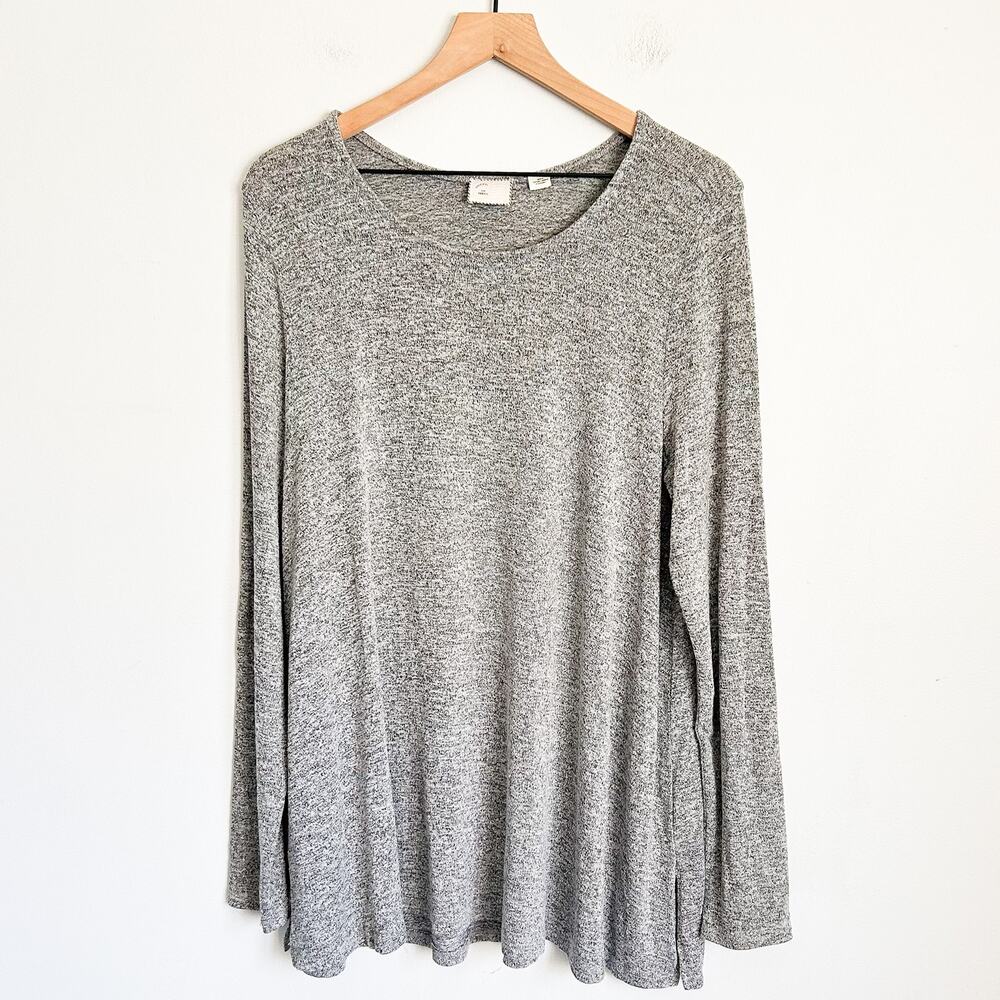 Anthropologie Postage Stamp Heathered Long Sleeve Tunic Top Gray Size XS